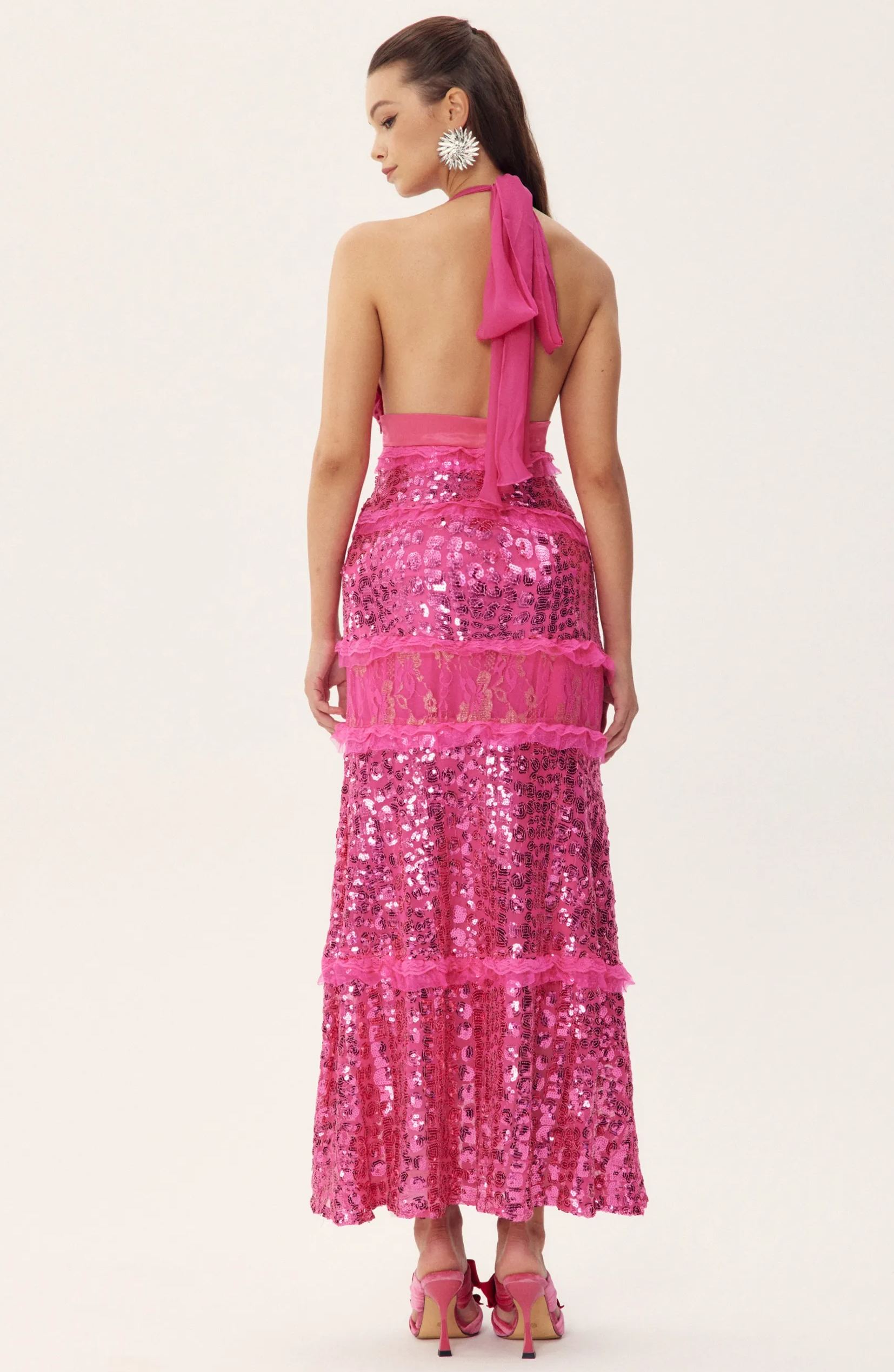Sara Halter Sequin Embellished Maxi Dress-purelyfable