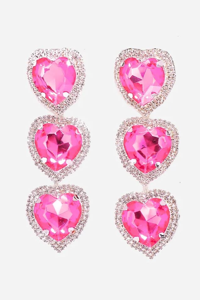Heart Shaped Exaggerated Drop Earrings-purelyfable