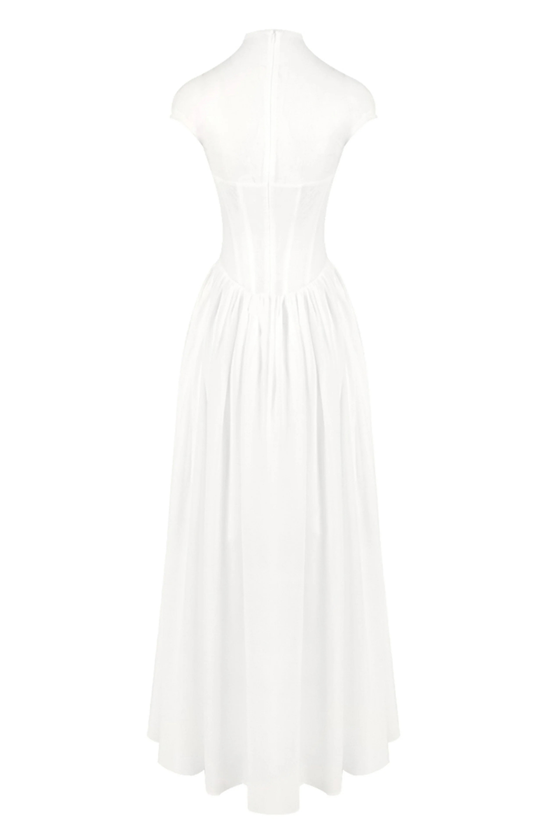Alyssa Cap Sleeve Corset Maxi Dress-purelyfable