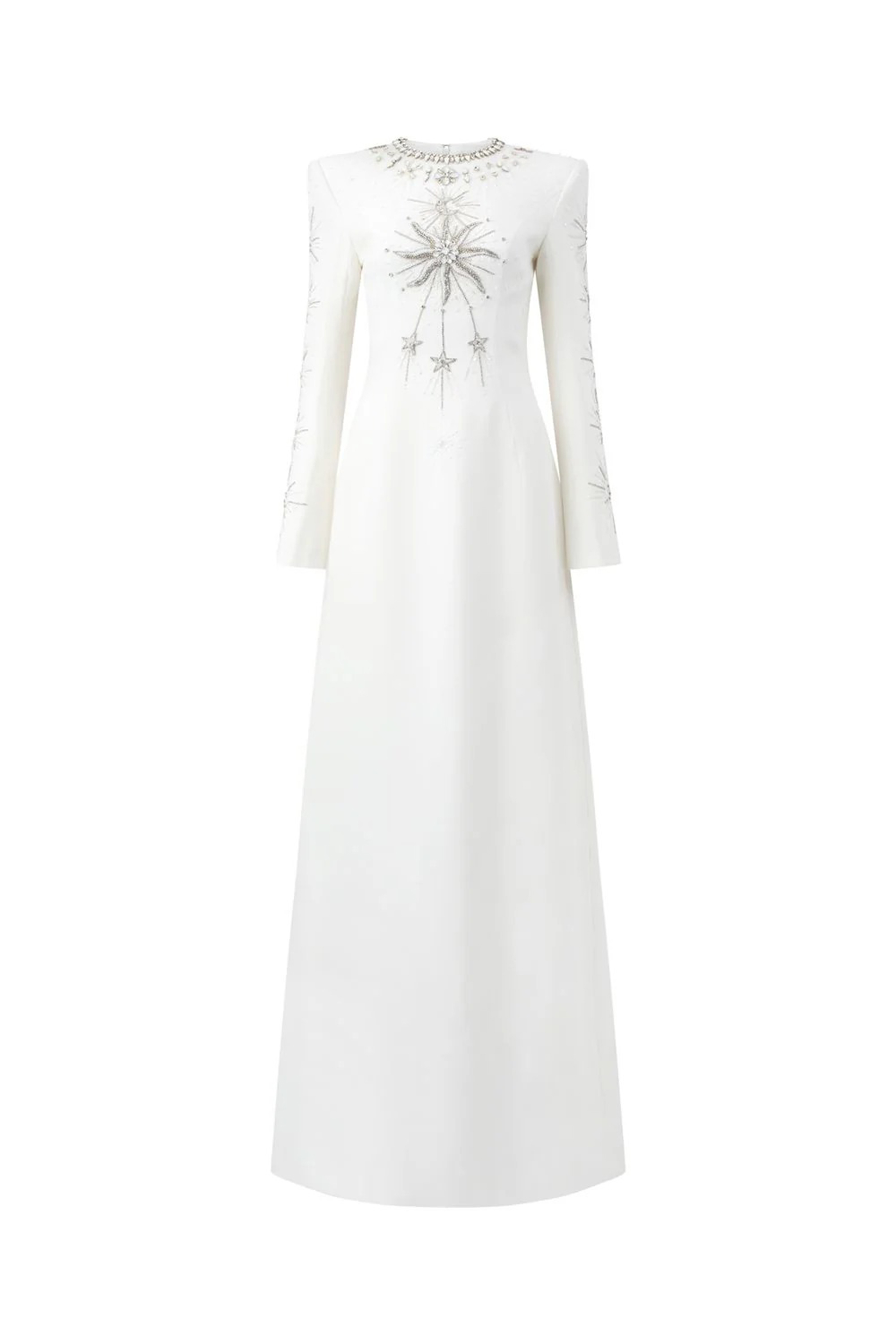Ramona Crystal Embellished Round Neck Maxi Dress-purelyfable