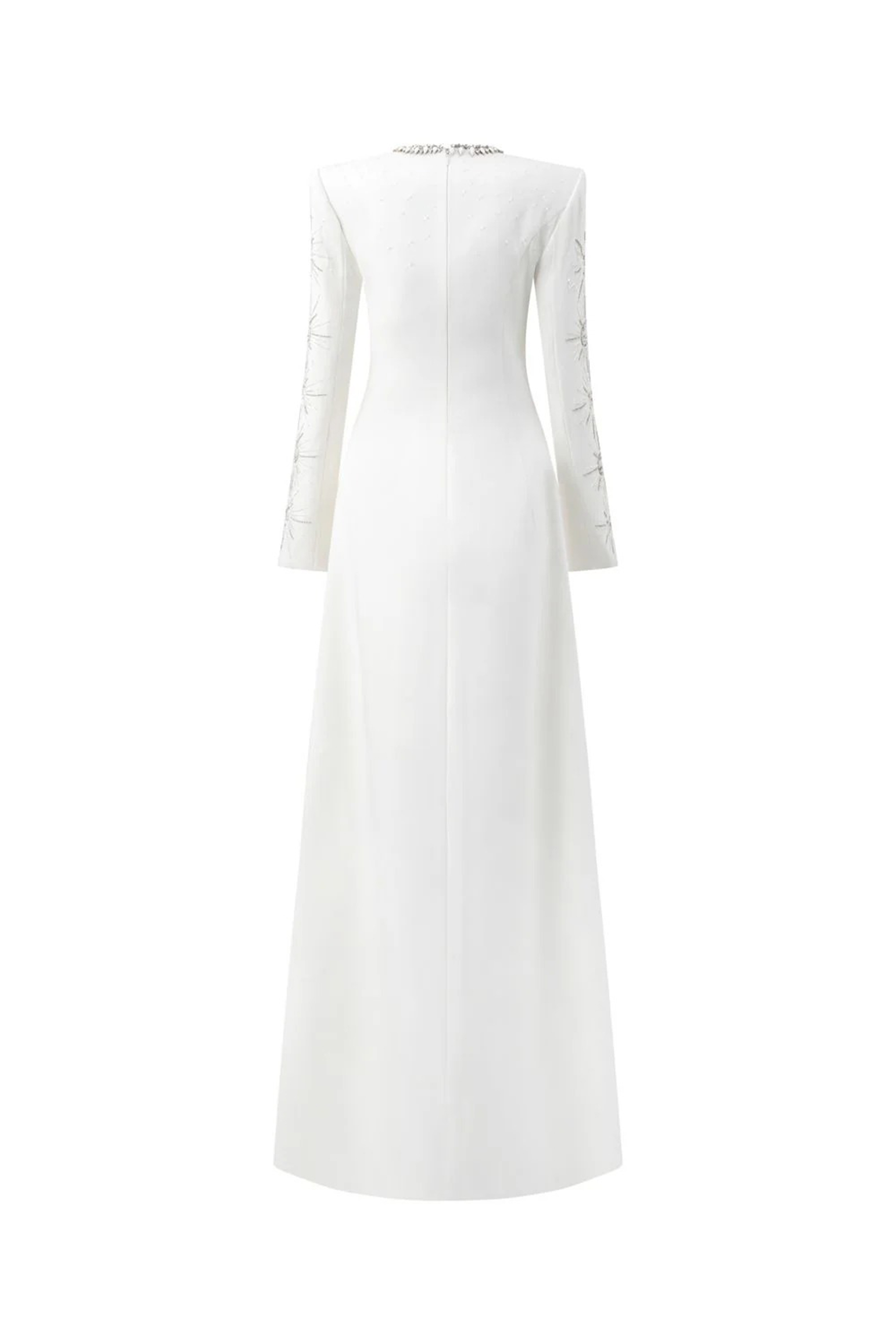 Ramona Crystal Embellished Round Neck Maxi Dress-purelyfable