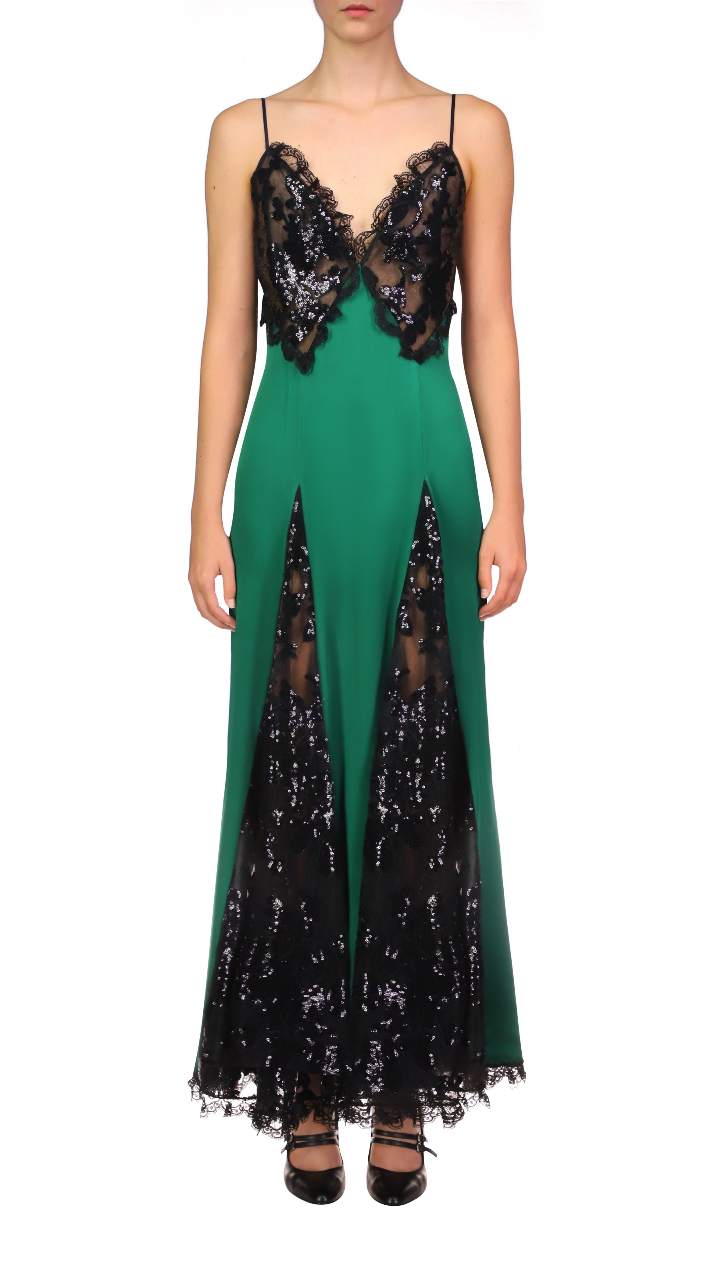 Susanna V-neck Sequin Embellished Maxi Dress-purelyfable