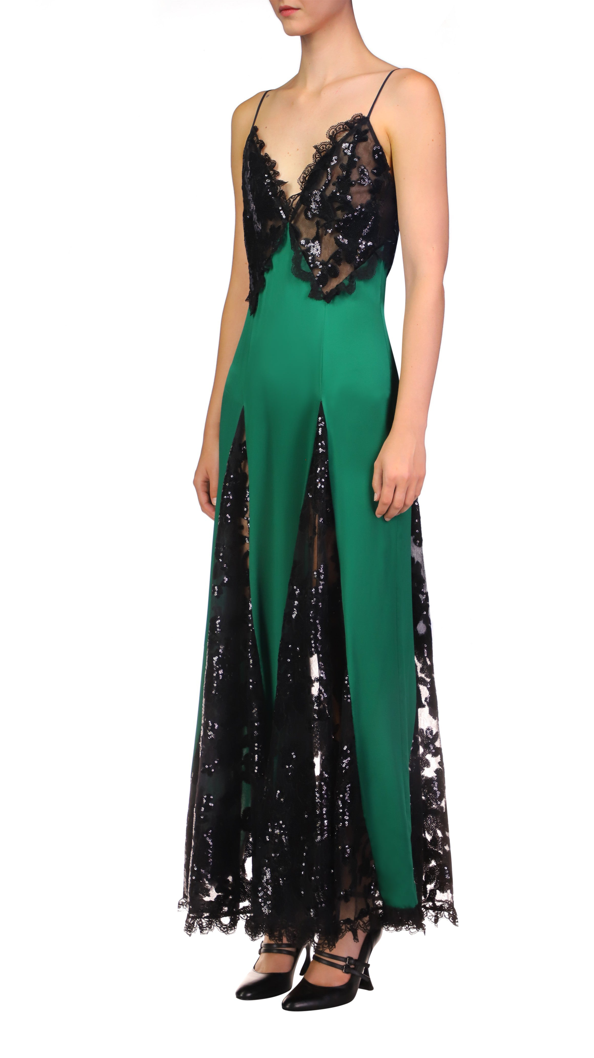 Susanna V-neck Sequin Embellished Maxi Dress-purelyfable