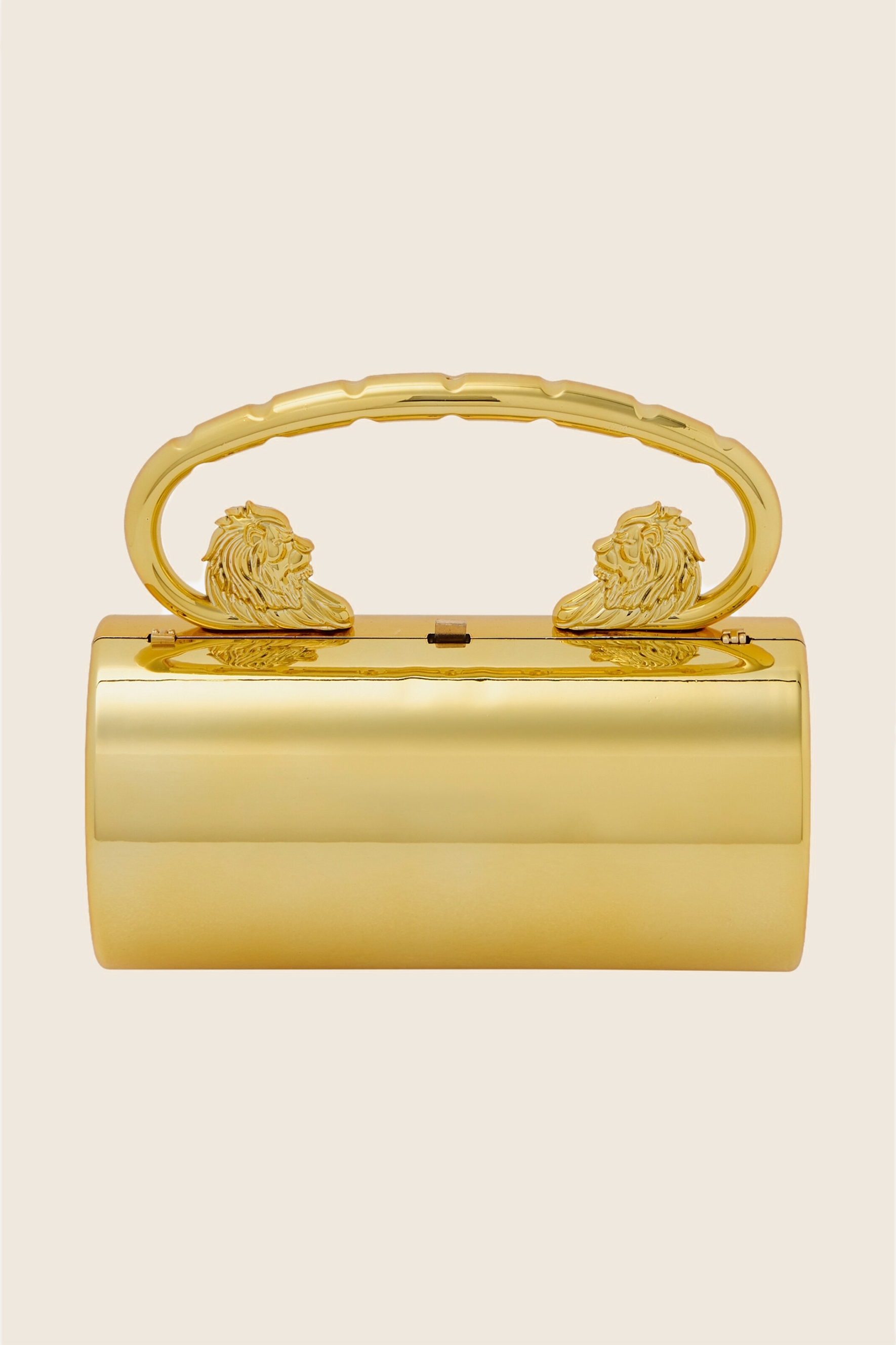 Metal Lion Head Handle Clutch-purelyfable