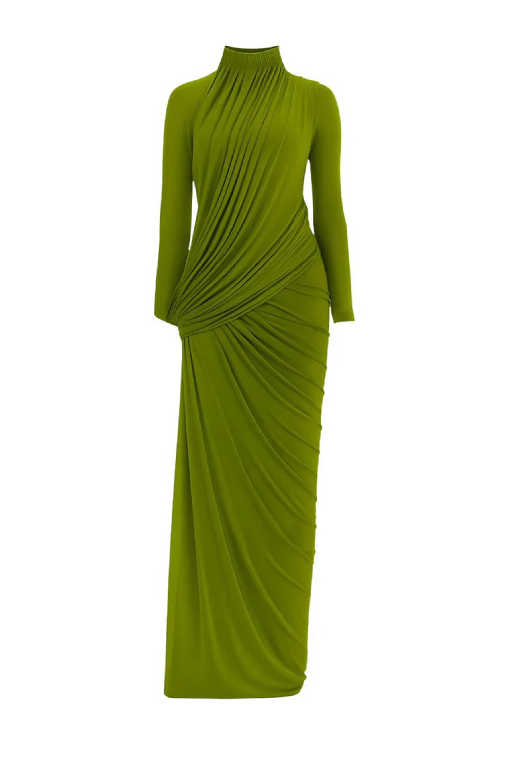 Swan Song High Neck Asymmetric Drape Maxi Dress-purelyfable