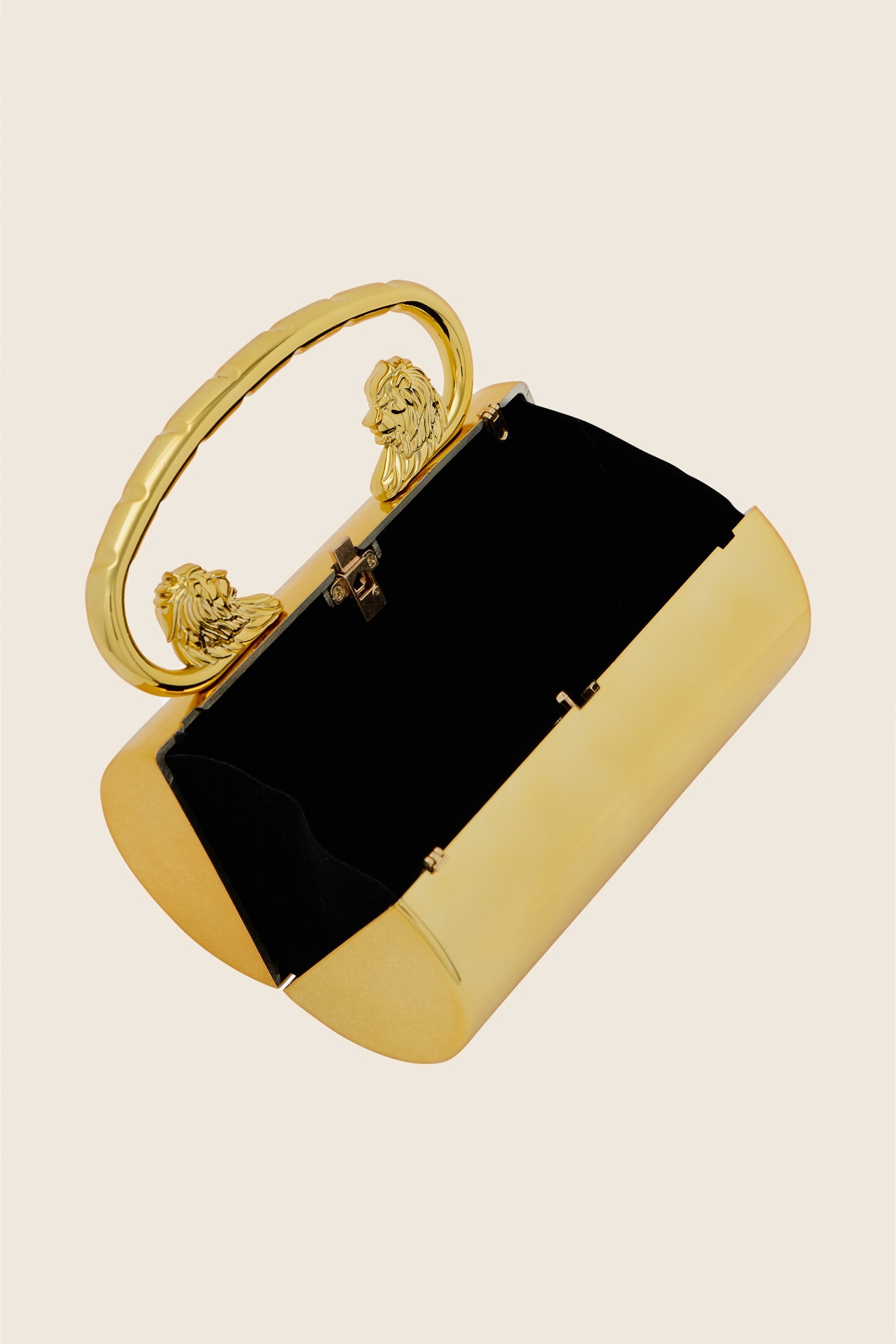 Metal Lion Head Handle Clutch-purelyfable