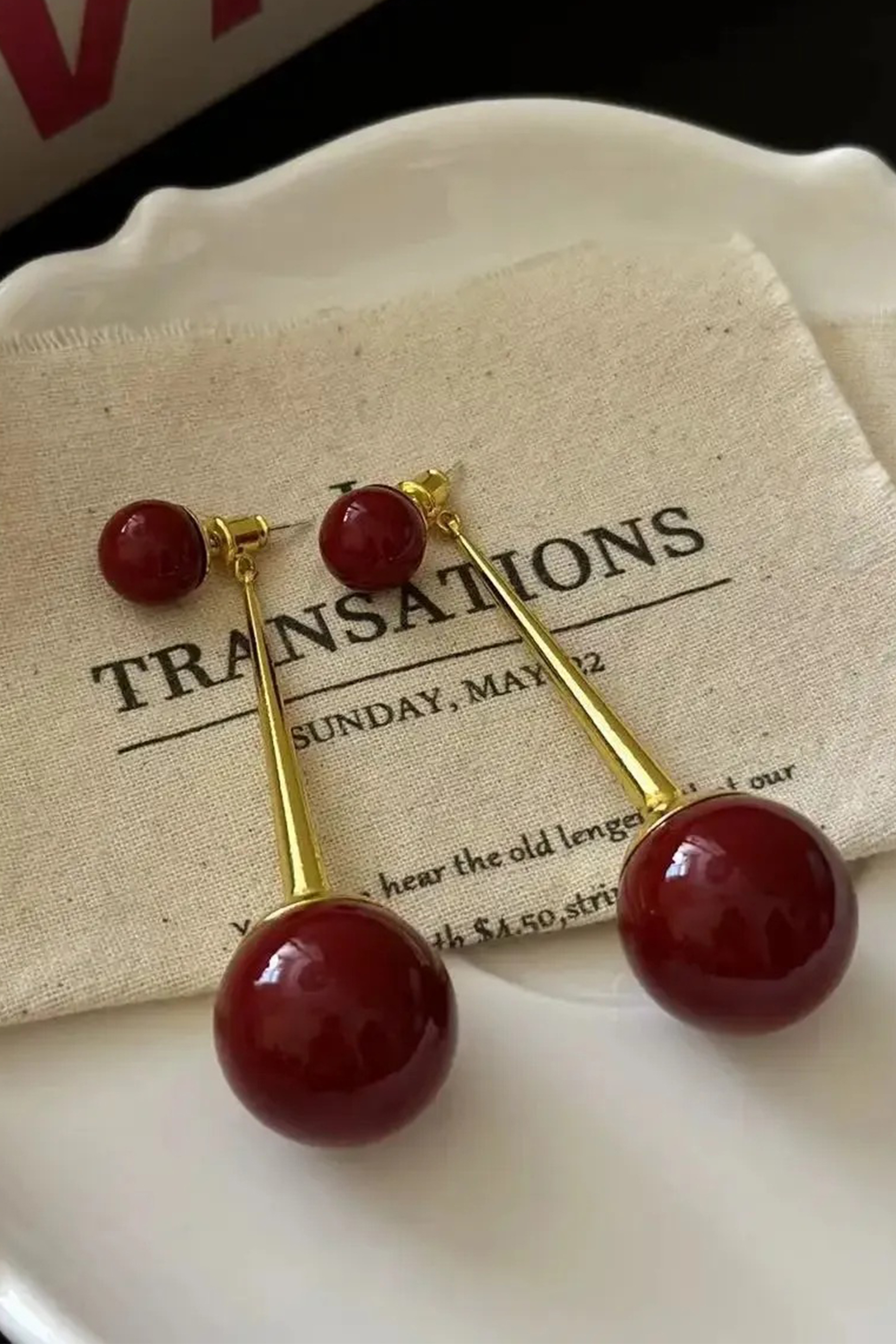 Double Bead Drop Earrings-purelyfable
