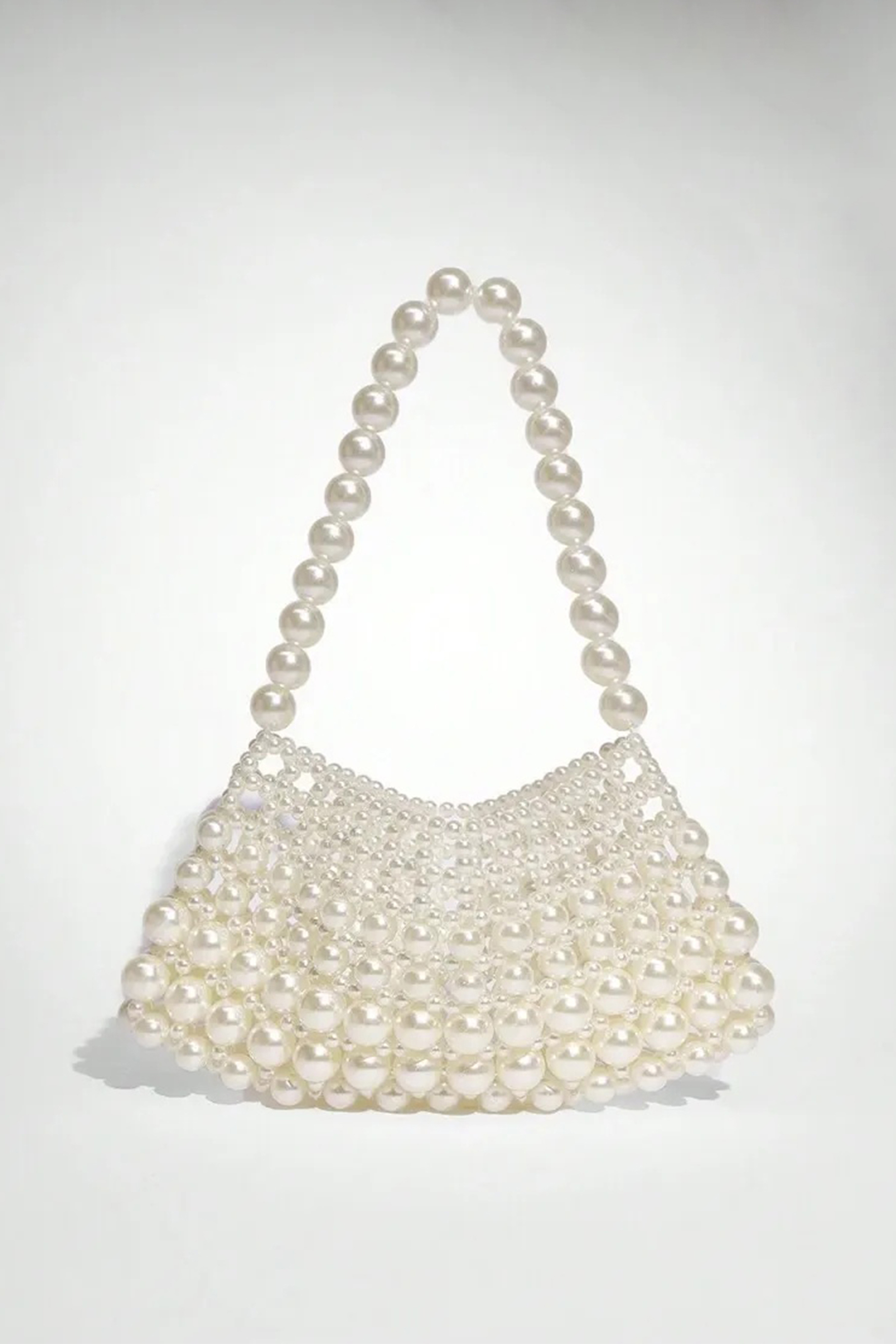 Pearl Beaded Shoulder Bag-purelyfable