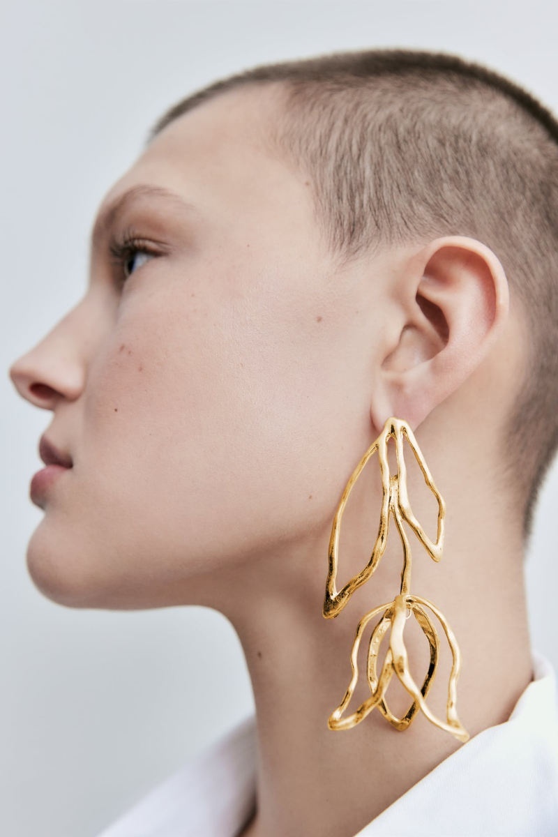 Abstract Floral Drop Earrings-purelyfable