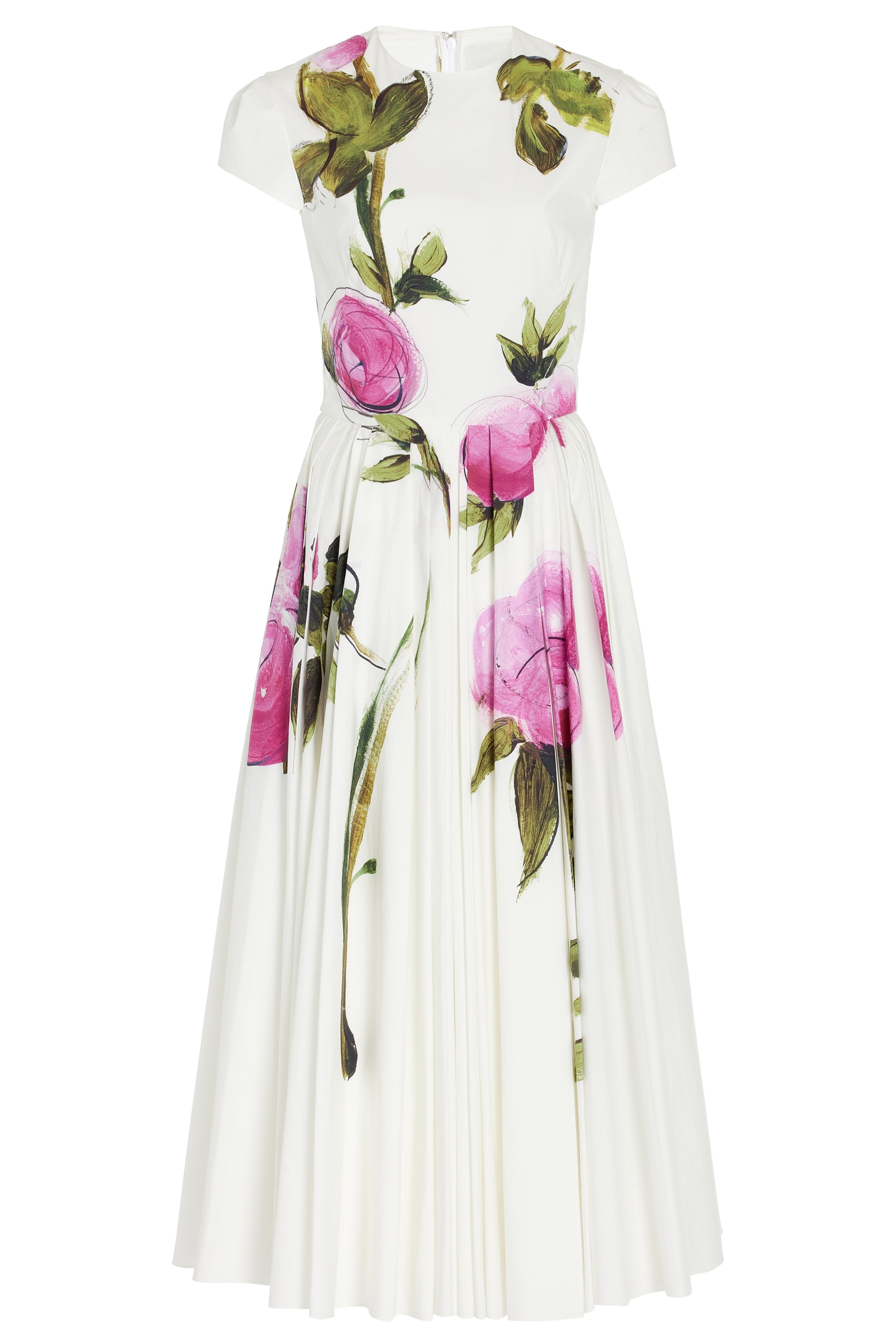 Lindsay Rose Printed Cap Sleeve Midi Dress-purelyfable