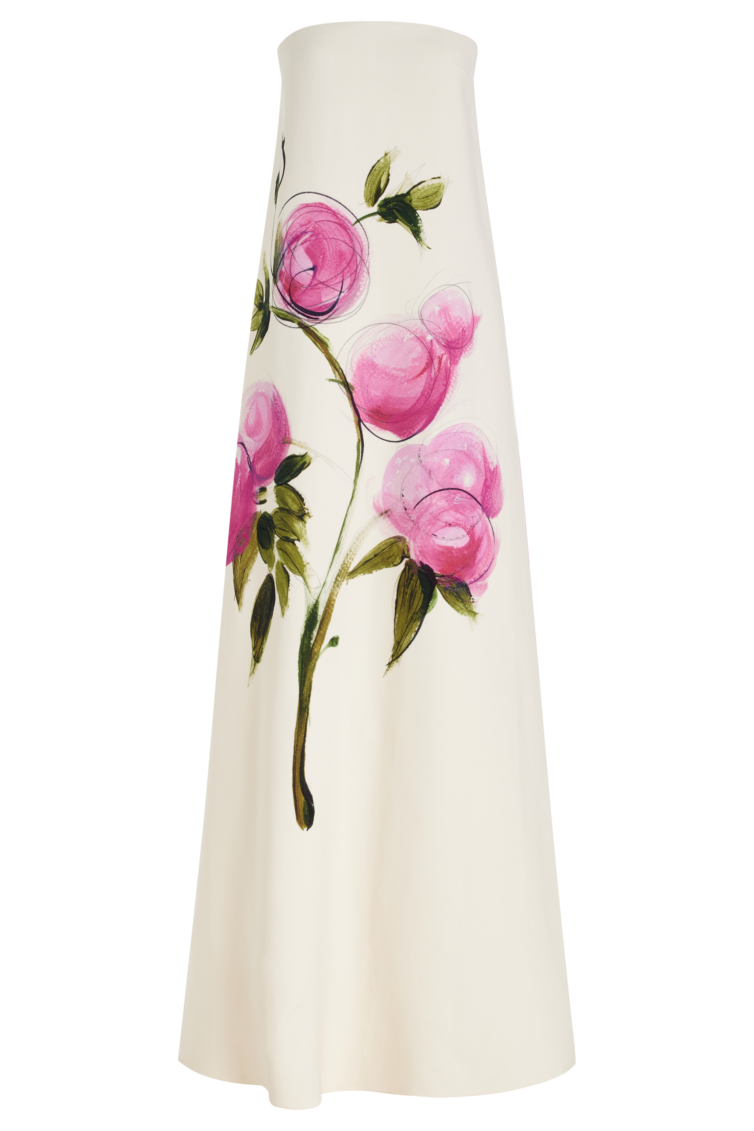 Dorothy Floral Print Strapless Satin Maxi Dress-purelyfable