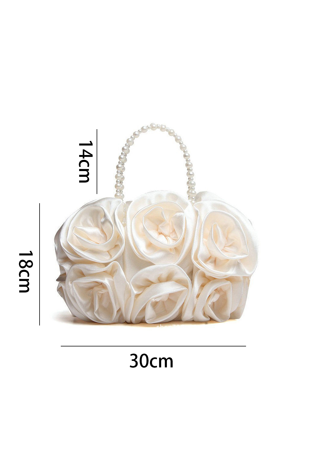 Satin Rosettes Pearl Handbag-purelyfable