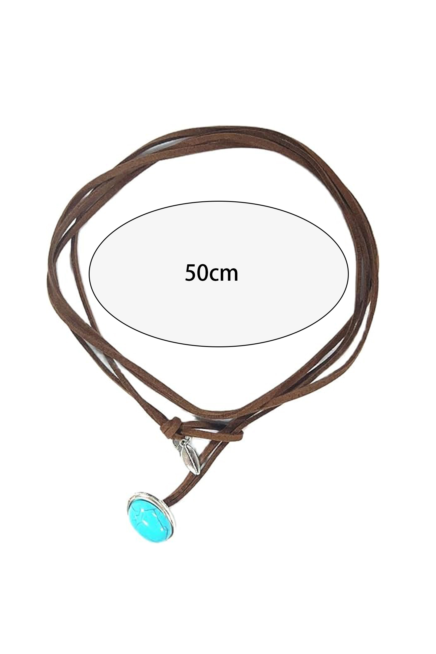 Turquoise Pendant Leather Necklace-purelyfable