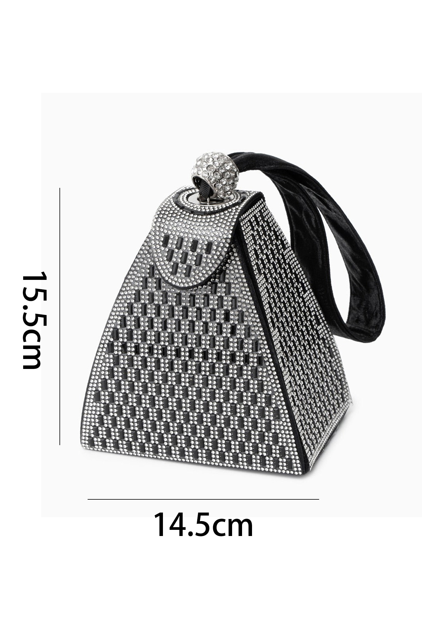 Rhinestone-embellished Pyramid Handbag-purelyfable