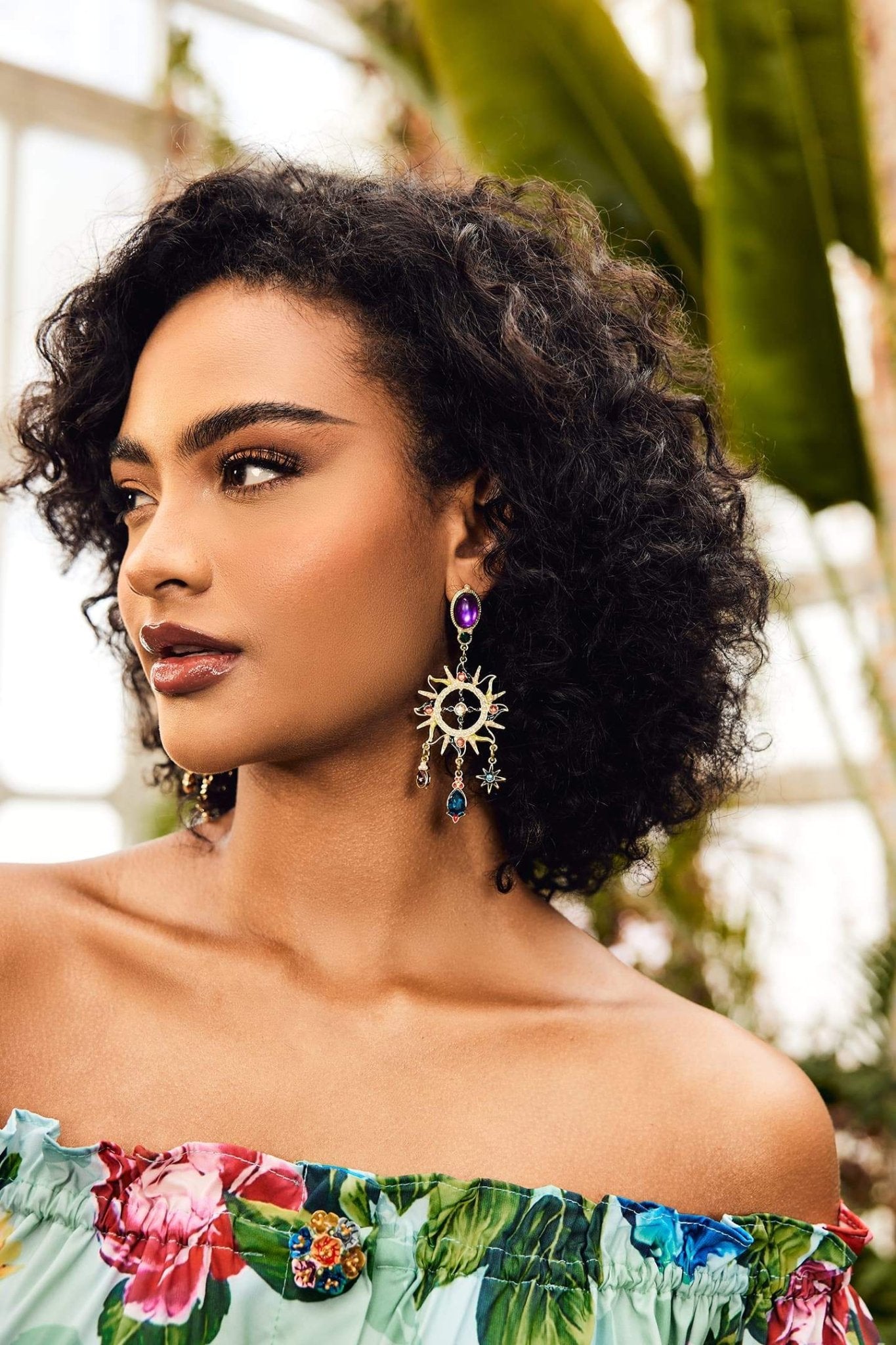 Sun & Moon Asymmetric Long Dangle Earrings-purelyfable
