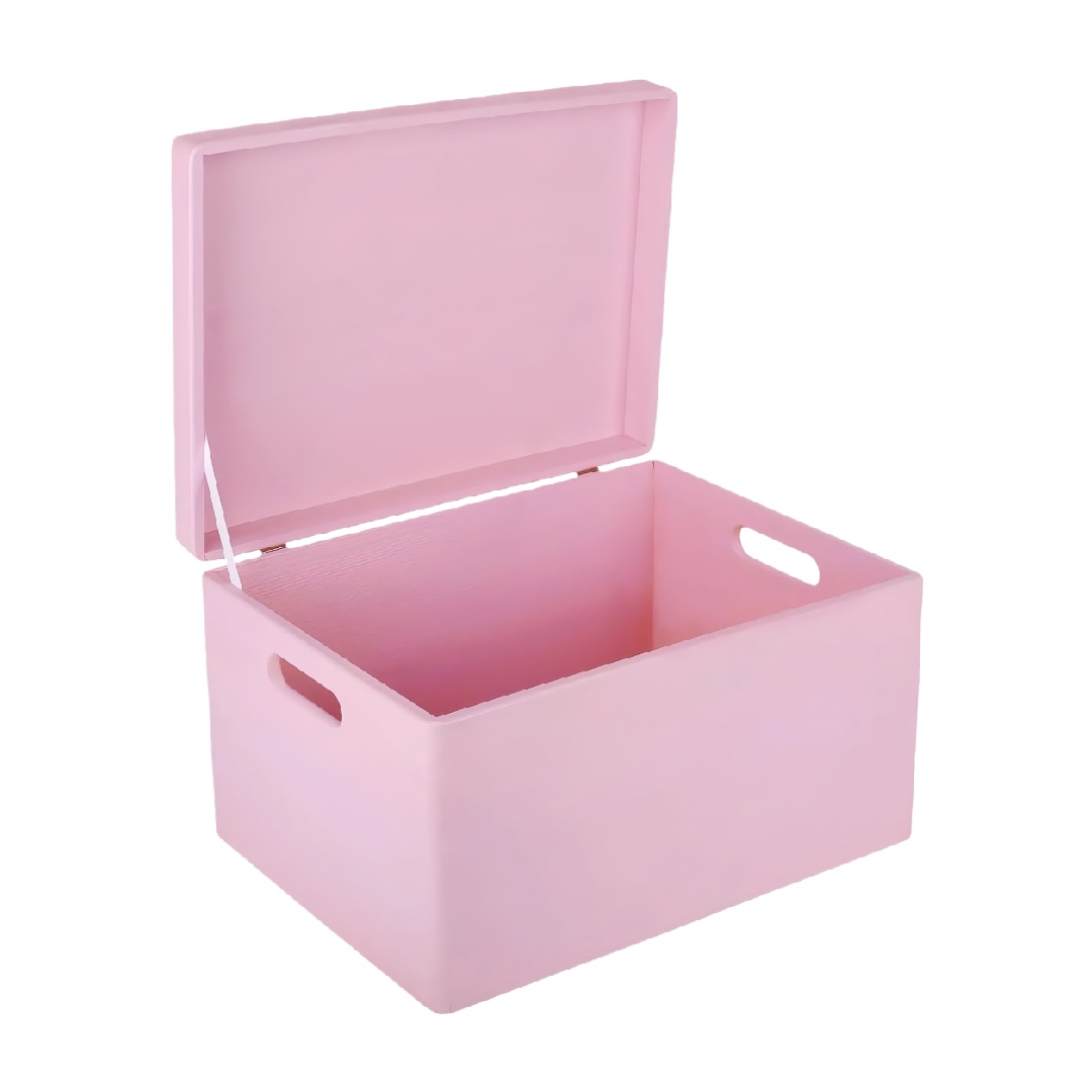 Solid Pink Decorative Wood Keepsake Box with Hinged Lid and Side Handles-danhkristen.shop