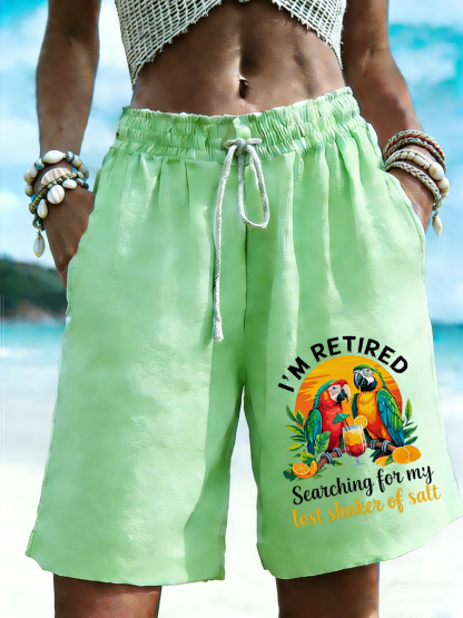 Women's Beach Vacation Parrot Print Pants Shorts