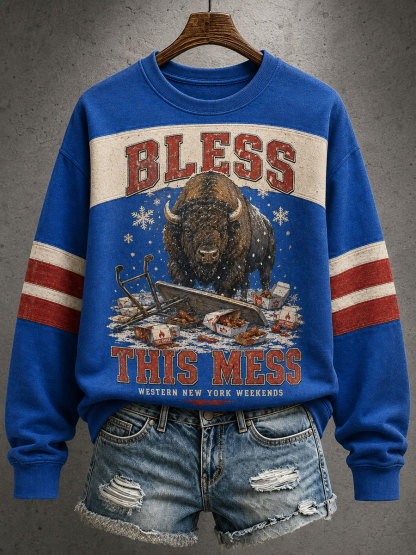 Women's Football Bulls Bs Lover Go Good Printed Sweatshirt