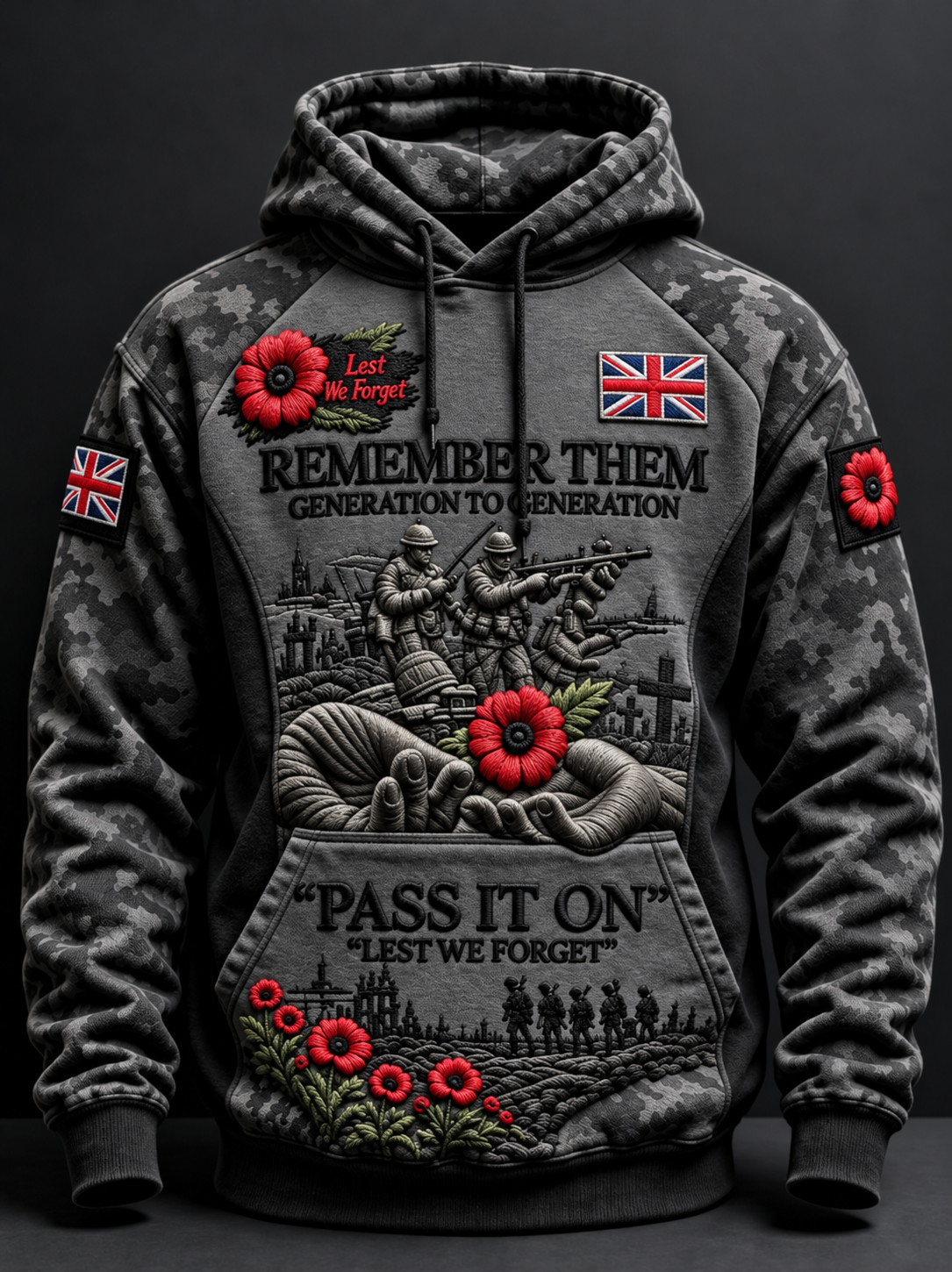 Men's Remembrance Day Lest We Forget  Hoodie❤️❤️