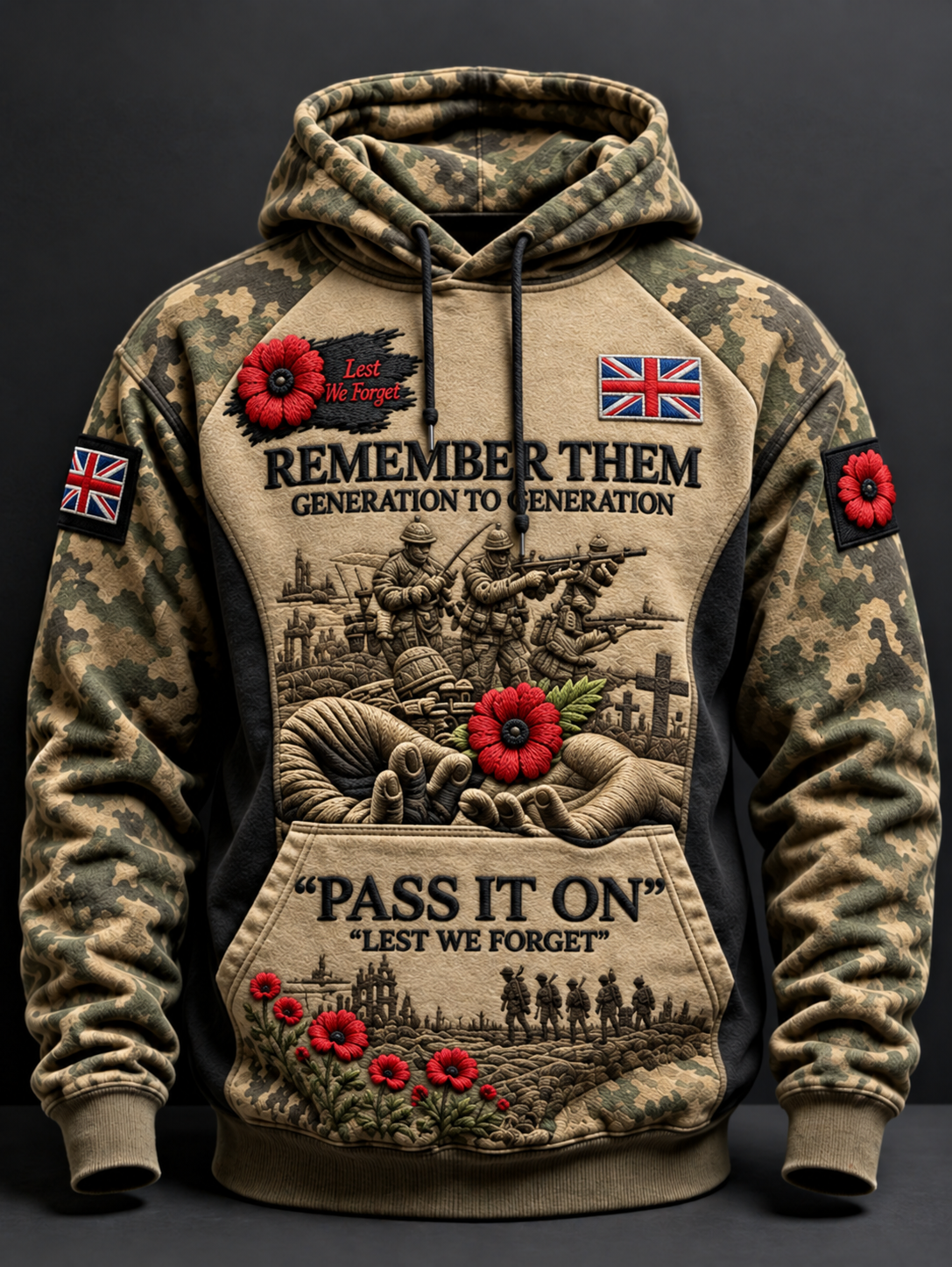 Men's Remembrance Day Lest We Forget  Hoodie❤️❤️