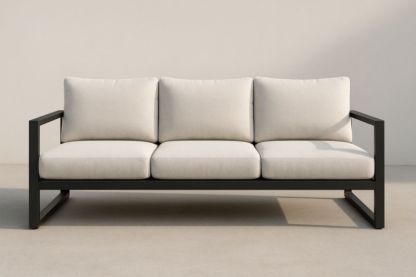 Pour jardin canapé 3 places en aluminium avec coussins en polyester