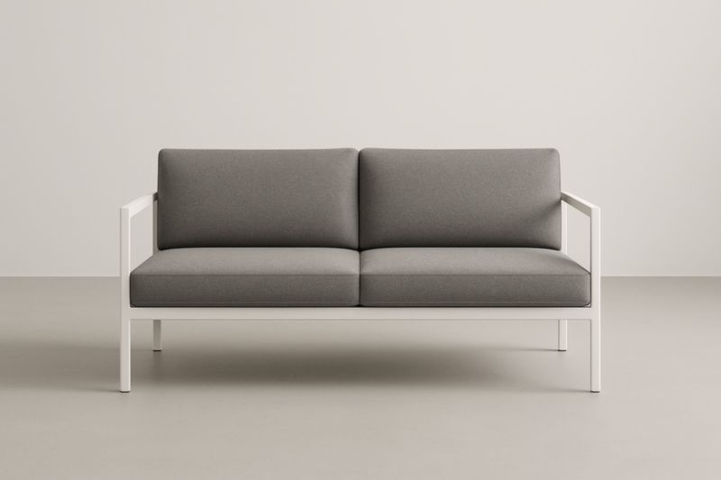 Canapé 2 places extérieur aluminium gris