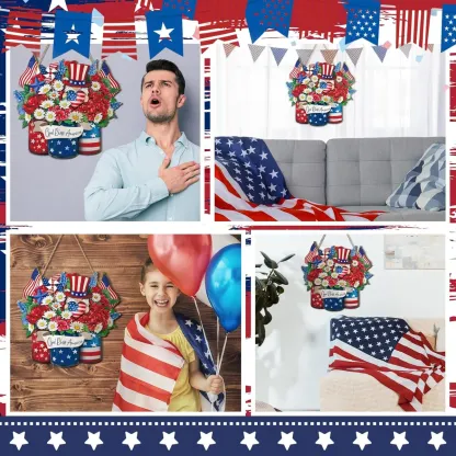 250th America Anniversary Wreath- 1776-2026 Patriotic Door Sign