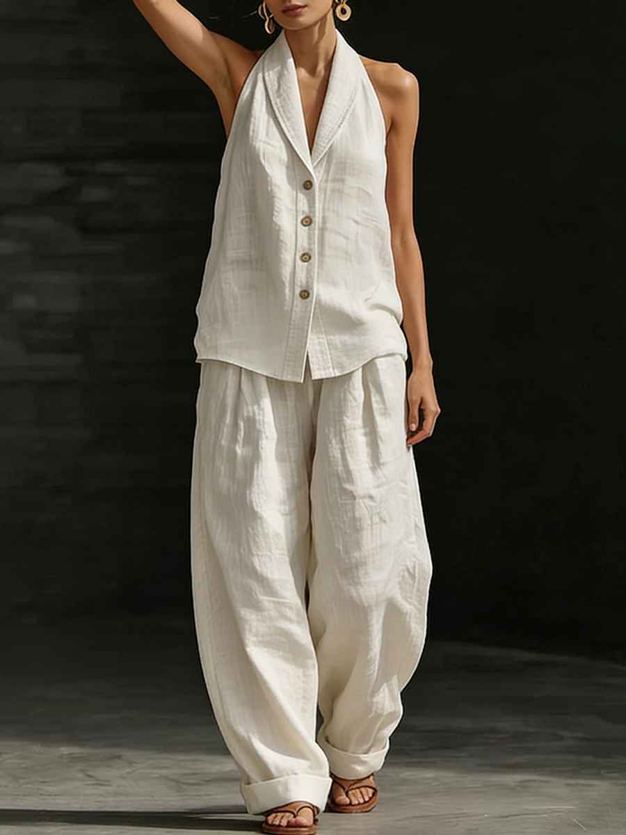 Minimalist & Cozy Travel Cotton-linen Two-piece Set