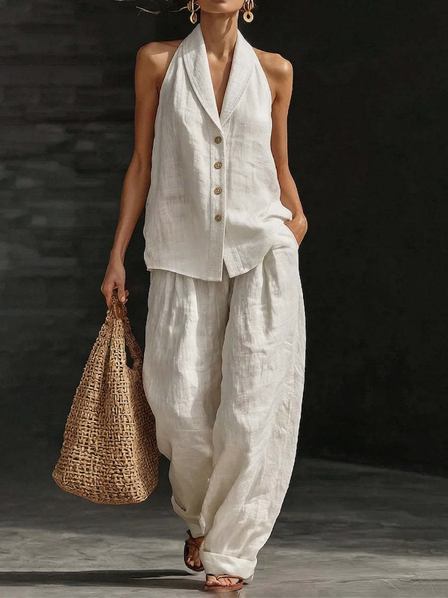 Minimalist & Cozy Travel Cotton-linen Two-piece Set