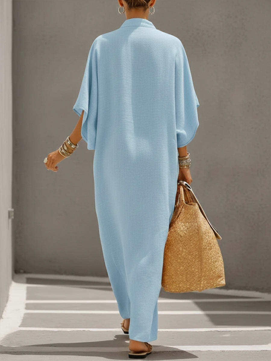 Loose And Cozy Linen And Cotton Dress