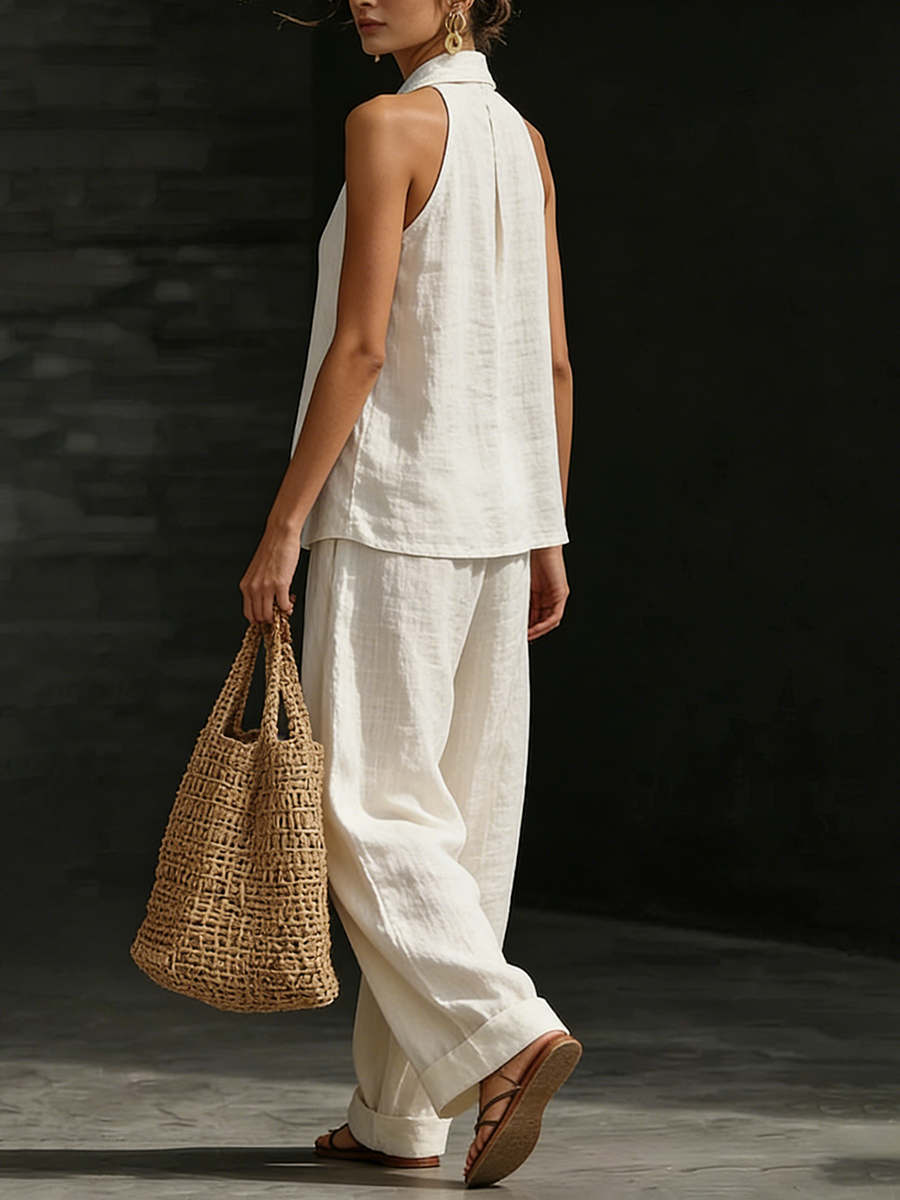 Minimalist & Cozy Travel Cotton-linen Two-piece Set