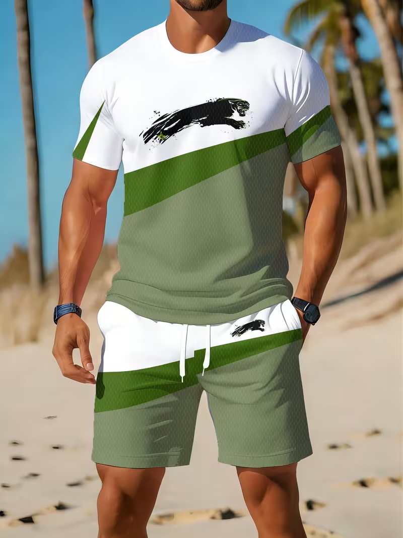 ⏰ Last day: 50% off! 🔥 - Men's sporty summer set with T-shirt & shorts