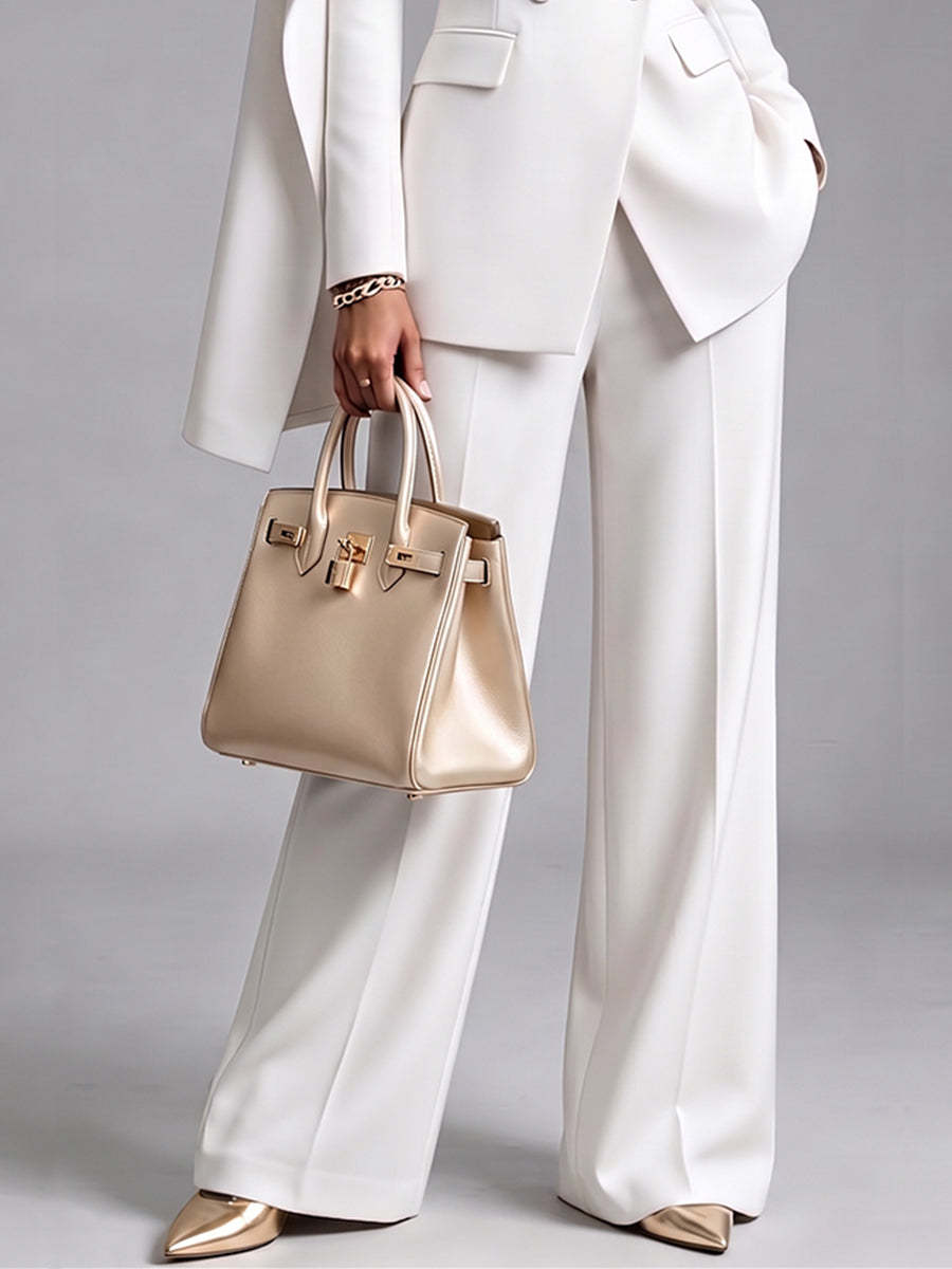 🤲LAST DAY SAVE 49% ⏰Women’s Chic 2-Piece Suit Set – Asymmetric Cape Blazer & Wide-Leg Pants