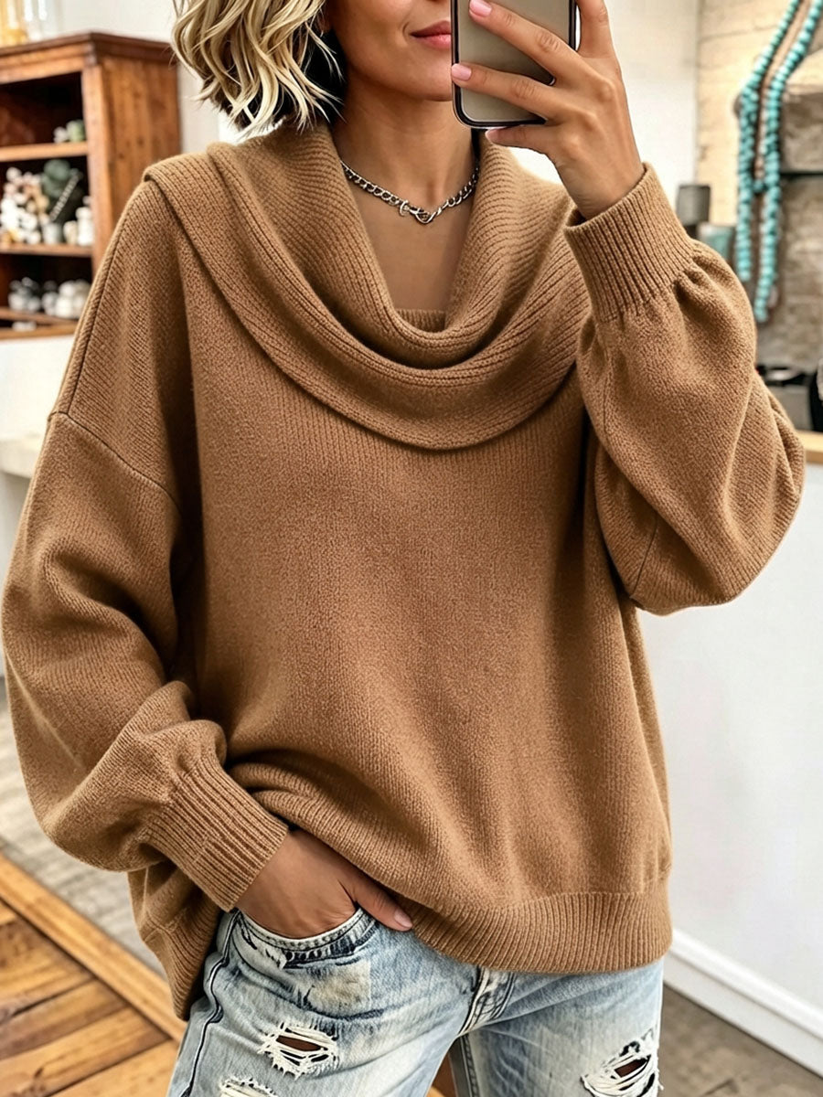 Last day 50% OFF🔥Cozy Stylish Cowl-neck Knitted Sweater