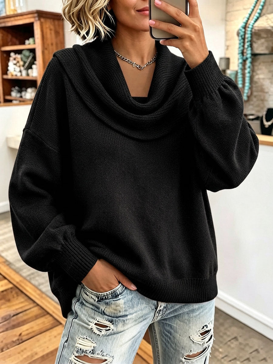 Last day 50% OFF🔥Cozy Stylish Cowl-neck Knitted Sweater