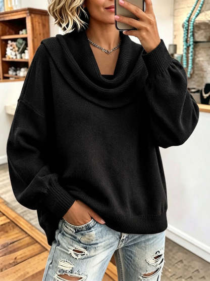 Last day 50% OFF🔥Cozy Stylish Cowl-neck Knitted Sweater