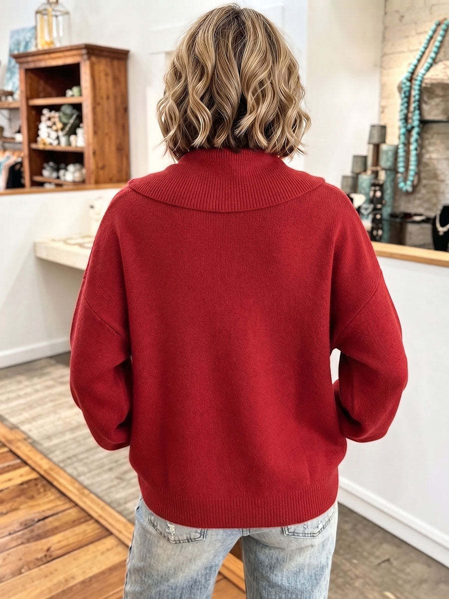 Last day 50% OFF🔥Cozy Stylish Cowl-neck Knitted Sweater