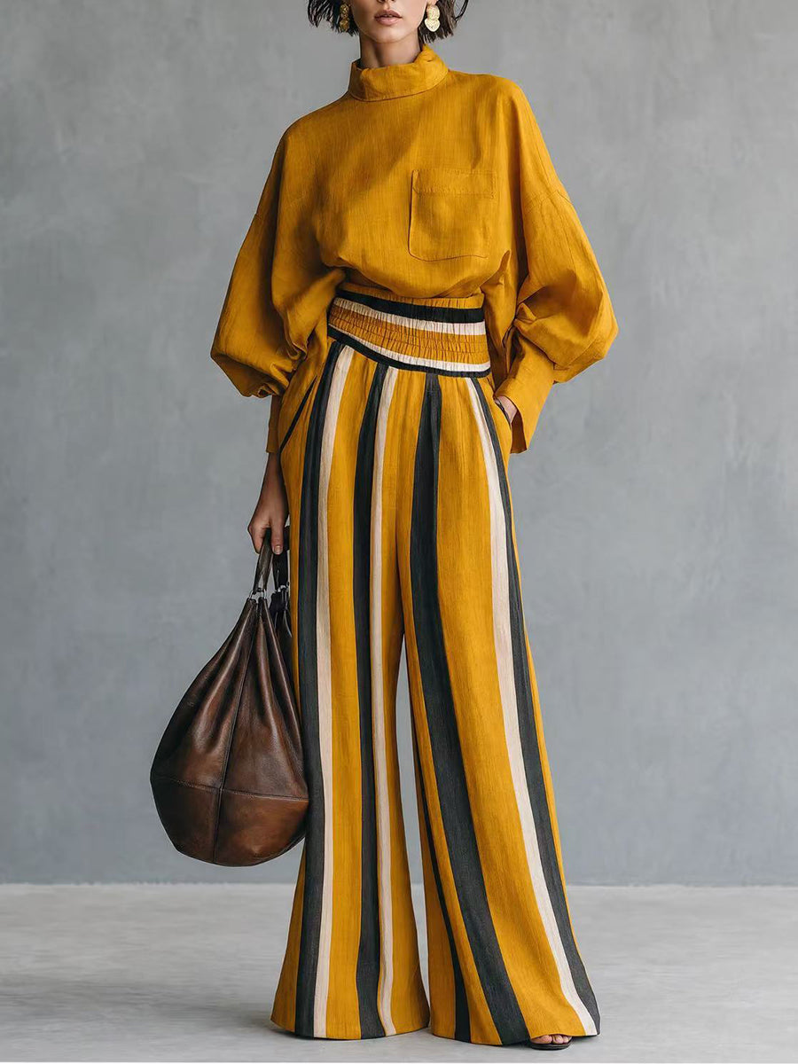 New Arrival - Stylish and Casual Linen-Cotton Blend Two-Piece Set