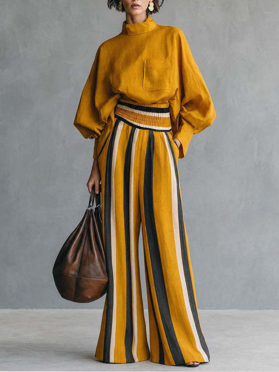 New Arrival - Stylish and Casual Linen-Cotton Blend Two-Piece Set