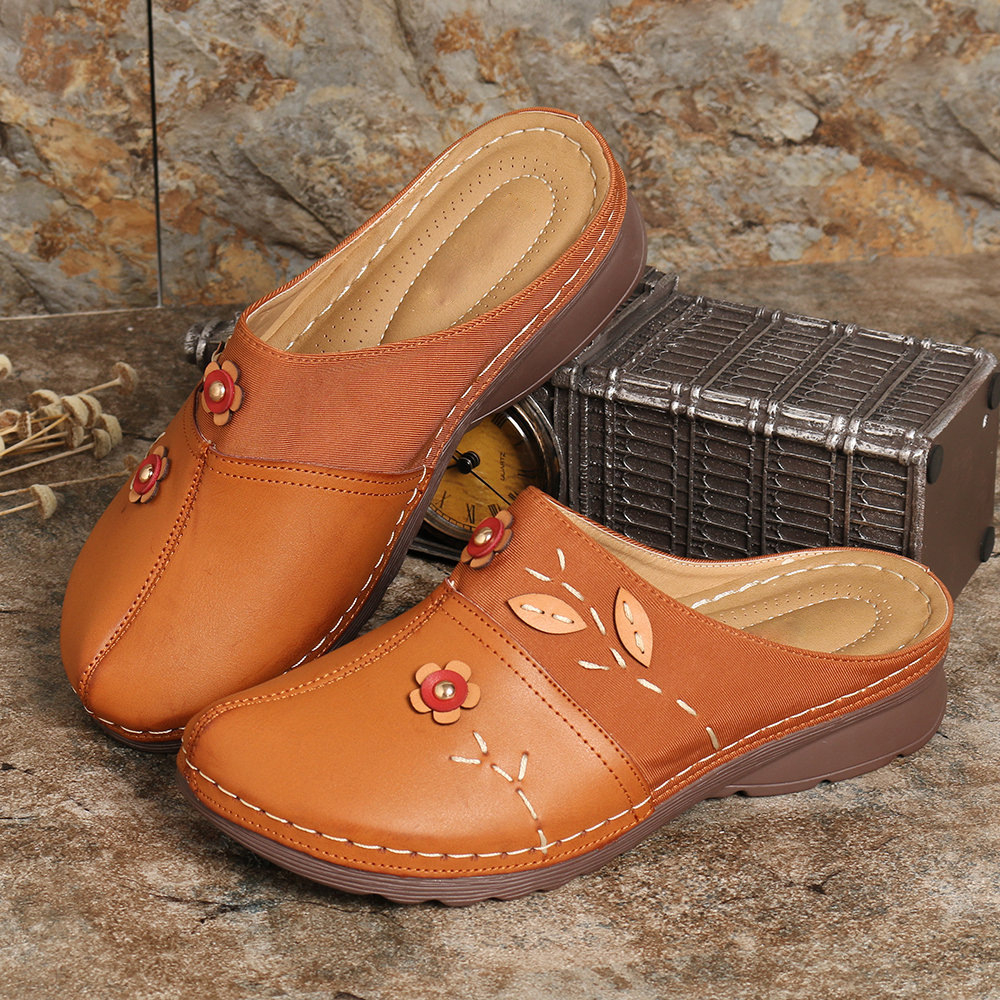 🔥Last Day Promotion 50% OFF - Women's Casual Leather Wedge Sandals