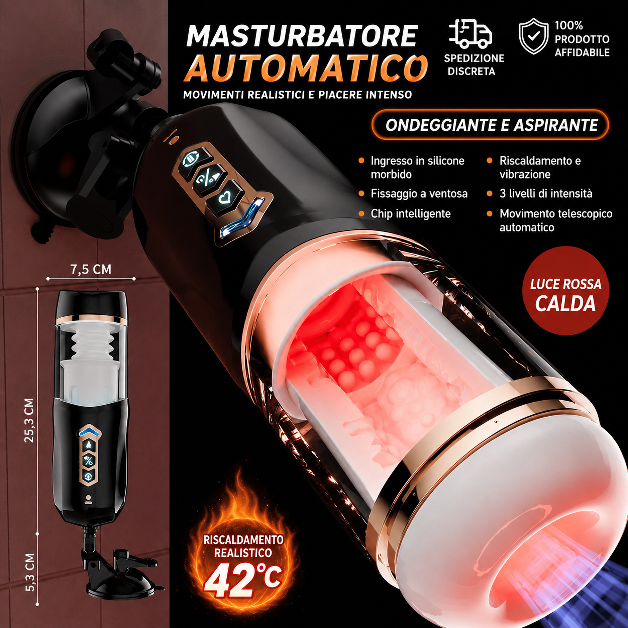 Masturbatore maschile automatico retrattile, giocattolo per adulti, sex toy🥵