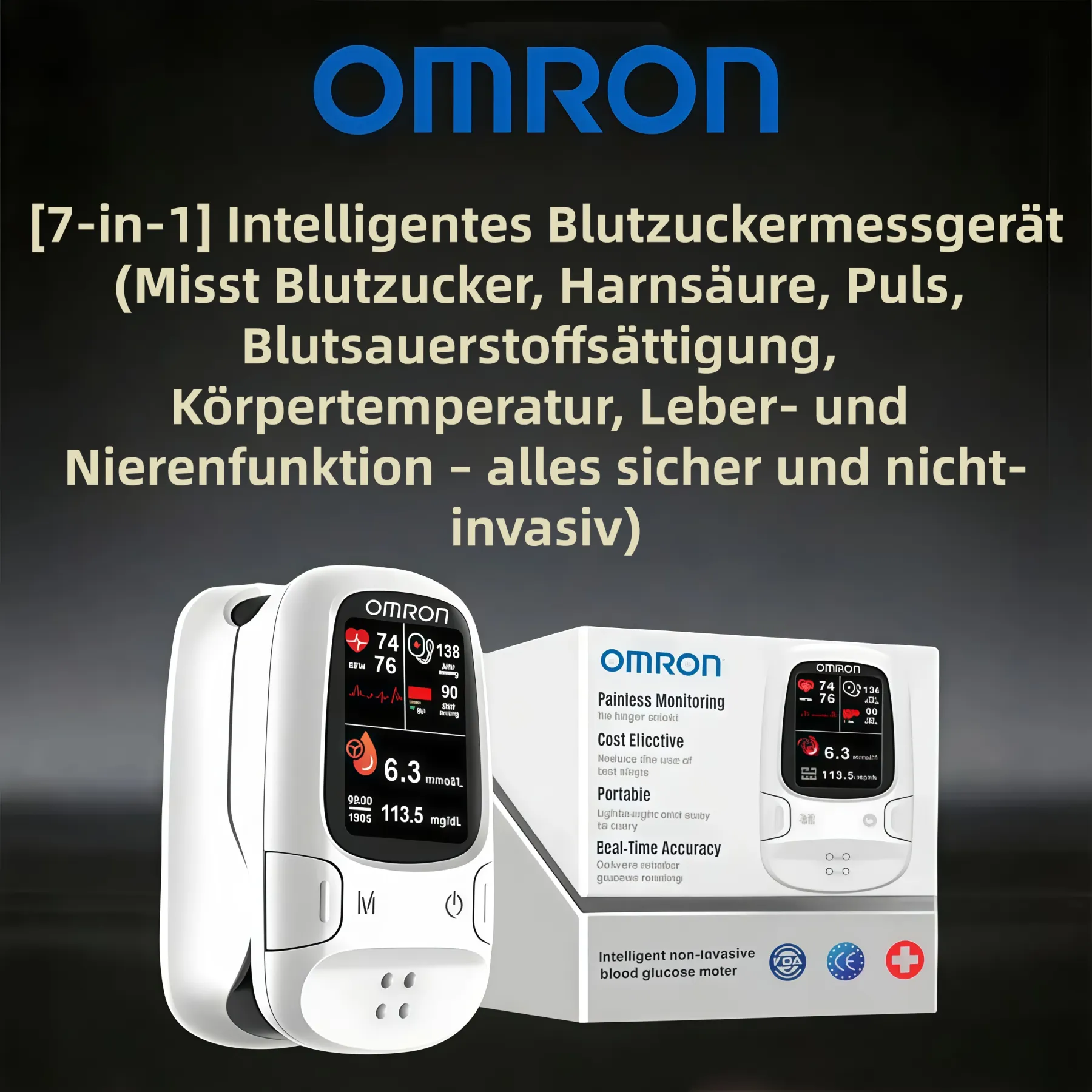🔥Omron™ 2026 Nicht-invasives Blutzuckermessgerät – Schmerzfrei & Ohne Stechen