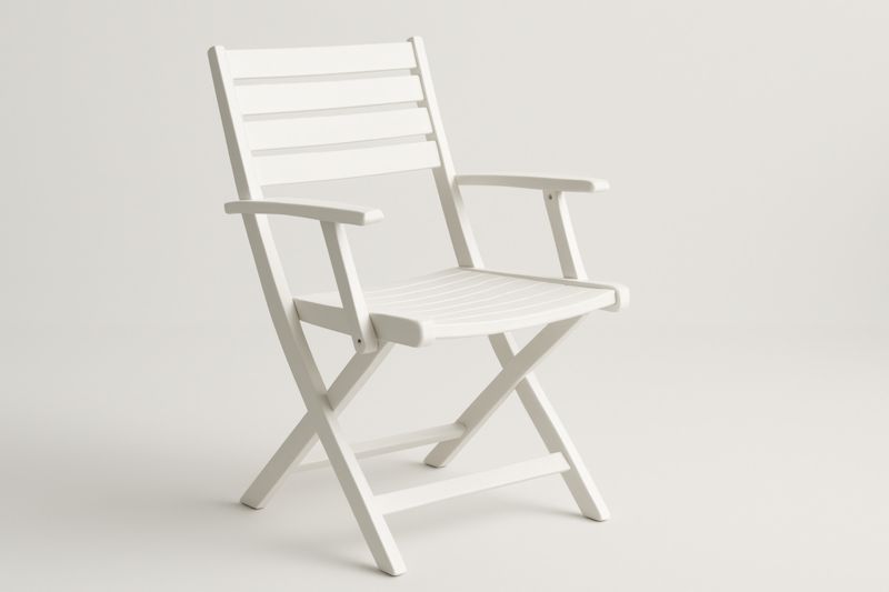 Chaise pliante en polypropylène blanc