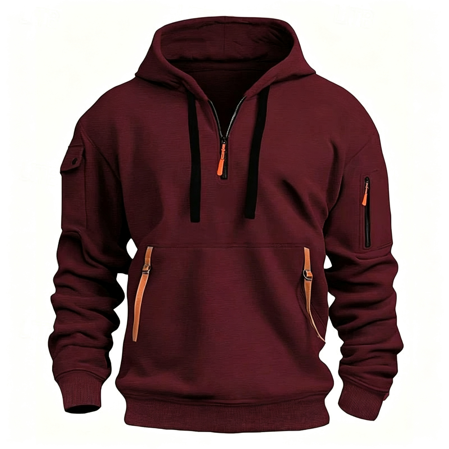 Men's Zipper And Multi Pocket Sport Casual Sweatshirt