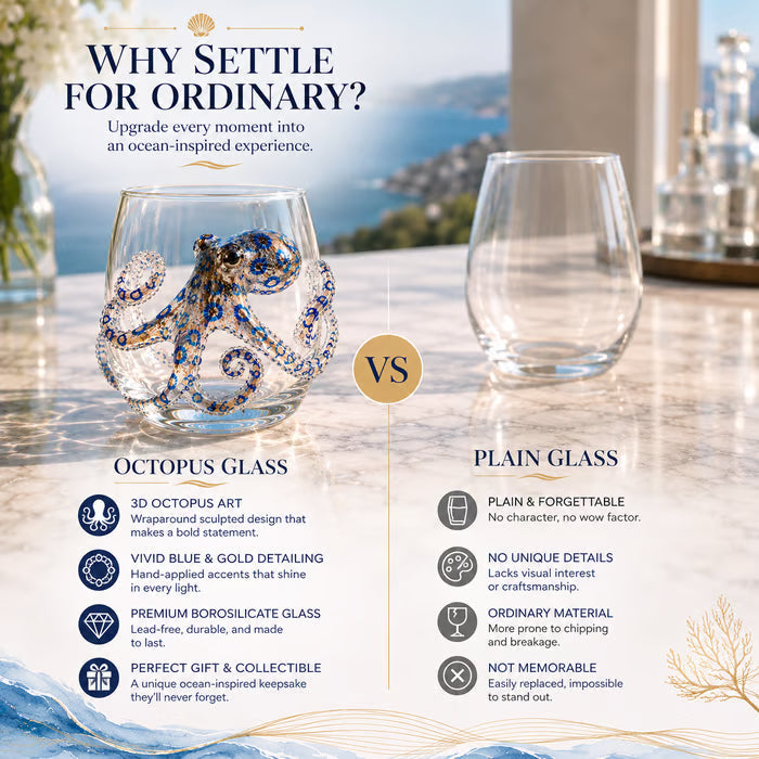 🌊Last Day 48% OFF-🔥Artisanal Blue Ringed Octopus Glassware