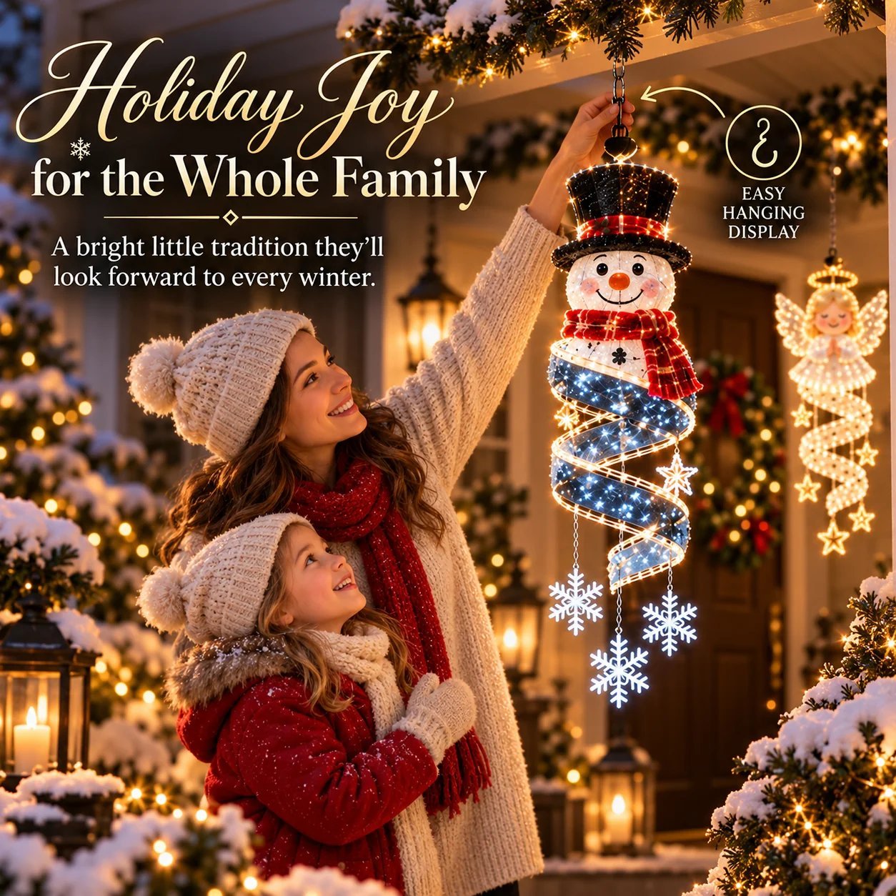 ⏳ Last Day 49% OFF – 🎄Christmas Magic SpiralTM Hanging LED Light Collection 