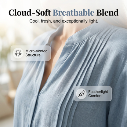 🔥New Arrivals & Special Offers-Women's Casual Mandarin Collar Pintuck Top