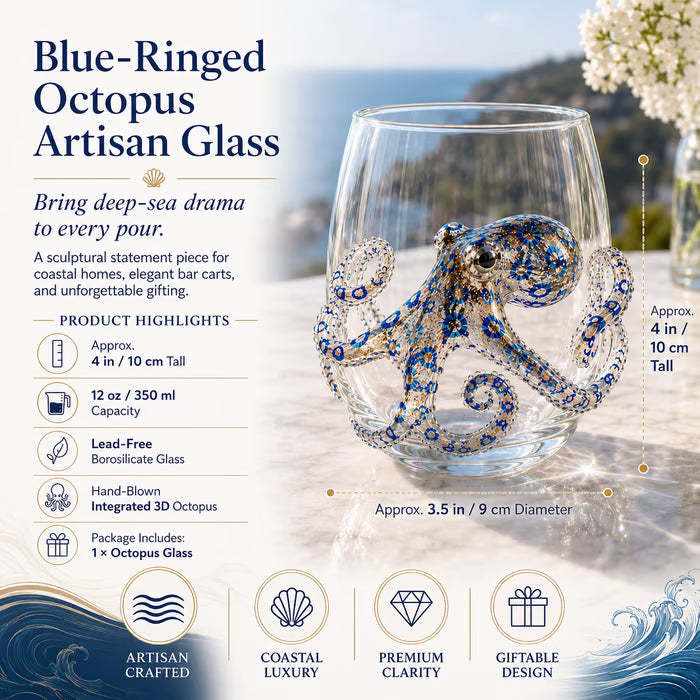 🌊Last Day 48% OFF-🔥Artisanal Blue Ringed Octopus Glassware