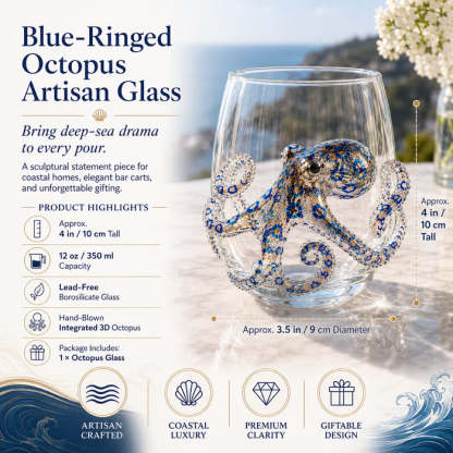 🌊Last Day 48% OFF-🔥Artisanal Blue Ringed Octopus Glassware