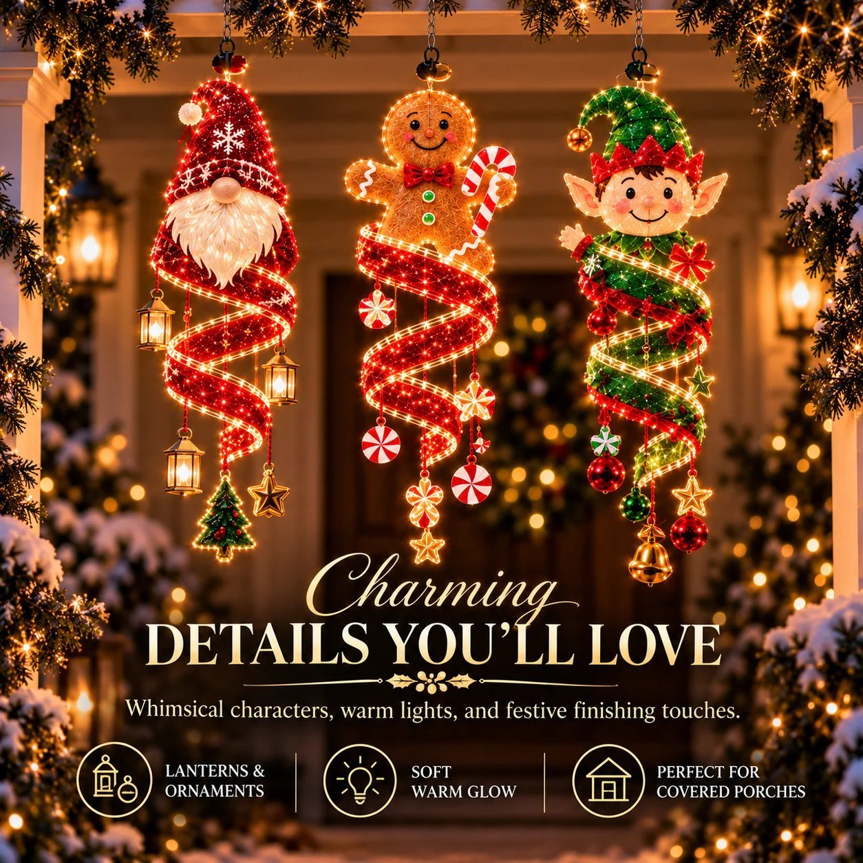 ⏳ Last Day 49% OFF – 🎄Christmas Magic SpiralTM Hanging LED Light Collection 